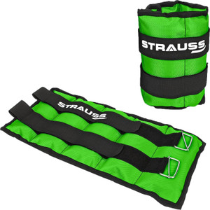 Strauss (1.5 Kg x 2) Ankle Weight | Wrist & Leg Weights Cuff, 1.5Kg Each, Pair Green Ankle & Wrist Weight