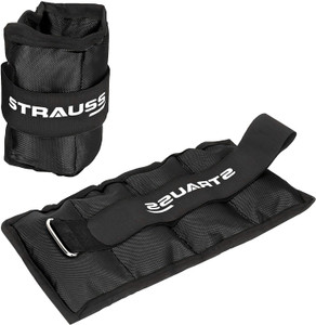 Strauss (0.5 Kg x 2) Ankle Weight | Wrist & Leg Weights Cuff, 0.5Kg Each, Pair Black Ankle & Wrist Weight