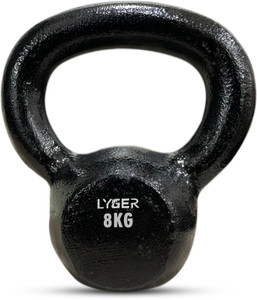 LYGER Kettlebell for Strength/Fitness/Kettle Bell for Home Gym Black Kettlebell