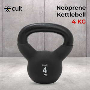 Cult 4kg Neoprene Coated Anti-Slip Grip - Black Kettlebell