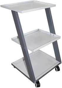 Tycoon Physio Solutions Heavy Duty Z Shape Multipurpose 3 Compartments Unique Instrument Z Trolley Work Station Tray
