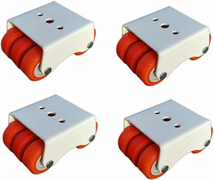 Goldstores Lepose 4 x 6 Nylon Wheel Caster for Furniture Table Trolley/300 Kg Load Capacity, Orange Swivel Furniture Caster