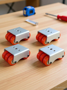 NXG 6 WHEELS NON MOVABLE ORANGE CASTER 4 PC. SET Swivel Furniture Caster