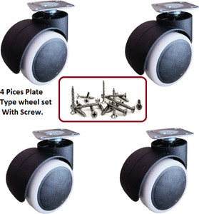 Biway White Plate Type Wheels Appliance Furniture Caster Appliance Furniture Caster