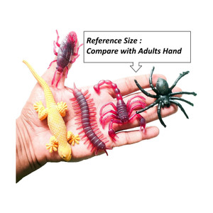 4GX Pack of 5 Fake Insects Trick Toys Practical Jokes and Prank Trick Toys Lizard, Cockroach, Spider, Kankhajura and Scorpion Real Looking Gag Toy