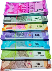 4GX Combo (11 Each x 7=77 Nakli Note) Playing Indian Currency Notes for Fun Paper Kids churan wale Note (Nakli Note-10,20,50,100,200,500,2000 ) Children Currency Gag Toy