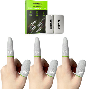 SpinBot Silver Fiber Thumb & Finger Mobile Gaming Sleeves 3 Pair - Image 6