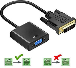 WEFLY DVI-VGA Adapter Cable DVI Male to 15 Pin VGA Female PC Display Video Converter Gaming Adapter