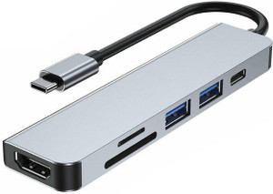 Crox 6 In 1 Usb C Hub Ethernet Port Pd 100w Type C Hub with 4K HDMI Output USB Hub Gaming Adapter