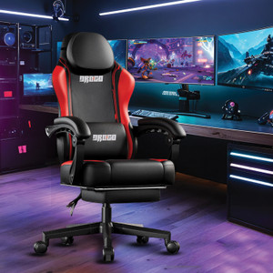 Drogo Home Office Computer Chair with PU Leather, Linkage ArmRest, Footrest, Ergonomic Gaming Chair