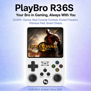 HG WORLD Retro Game R36S Ultra HD Video Game Hand Gaming Console For Pocket Game Box Handheld Gaming 4 Inch HD Screen Rechargeable Battery Handheld Console Gaming 64 GB with 30+ Emulators Hand Video Game, Best Gift For All Ages