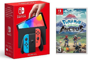 NINTENDO Switch OLED Console with Neon Blue Neon Red Joy Con 64 GB