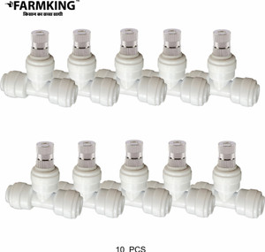 FARMKING 10pcs 6mm Atomization white Brass Fogger Nozzles with TeeConnector for Misting 100 L Hose-end Sprayer
