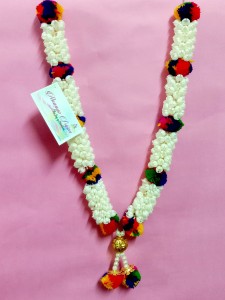 Ananyo Srijon 16 inch Handmade Artificial Flower & Moti Mala for God/ Idol/ Photo; Artificial Flower, Moti, Pom Pom Garland