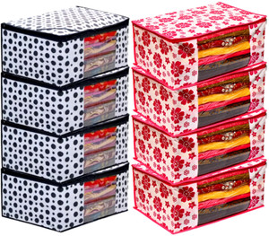 ANNORA INTERNATIONAL Pack Of 8 Cloth Safety Bag for Sarees ,Lahanga, Cloths,Suits,Pants Shirts Storage Space SaverSaree Cover, Cloth Organizer Wardrobe Organizer Clothes cover/Storage Cover/Cloth Cover ,Garment Cover