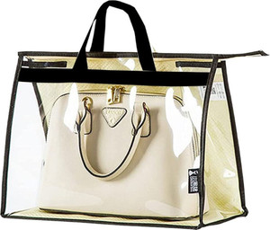 FAB ELLITE SET OF 1 (Handbag Storage Bag Transparent With Zipper Closure) Dust proof foldable Handbag storage organizer purse clutch with zipper(PACK 1) Transparent Bags For Handbag Storage For Wardrobe|Dustproof|Moistureproof