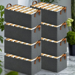 वेंडिफाई 8 pcs Cloth Organizer For Wardrobe Storage Bag Storage Box Closet Drawer Organizers for Clothes Clothes Storage Box for Wardrobe Cloth, Saree, Towel, Blanket