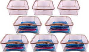 ultimatefashionista saree cover 9 Inch Transparent Garments Cover - Set of 8 Pcs. 8pc T.Psaree cover(gold)