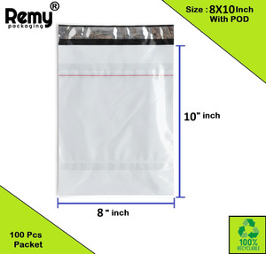 REMY PACKAGING 8X10 INCH Tamper Proof Courier Bags With POD JACKET Envelopes Pouches Garment Cover Poly for Shipping Packing Mailing 55 MICRON 100 PCS Packet
