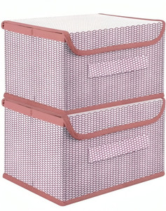 AtNoor Foldable Storage Box with Lid for Clothes, Sarees, Blankets & Toys Wardrobe Organizer