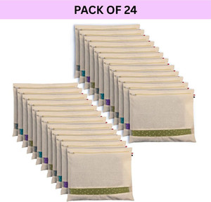 INNWYN Set of 24 Premium Cotton Bags/Covers For Storage With Transparent Mash Window High-Quality Saree Cover