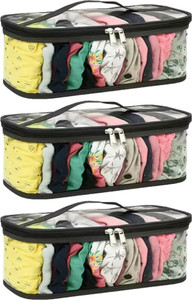 FEVWEL Pack of 3 Innerwear Organizer for Wardrobe Legging Storage Bag Dupatta Organizer Storage Bag Storage Pouch for Travel, Wardrobe Organiser for Storage, Undergarment Organiser for Women