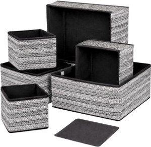 DALUCI 6 Pcs Clothes storage box and wardrobe organizer Foldable Closet Organizers Cube Storage Box & Dividers for Wardrobe, Cupboard & Drawer Organizer