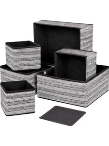 DALUCI 6 Pcs Clothes Storage Box and Wardrobe Organizer Foldable Closet Organizers Cube Storage Box & Dividers for Wardrobe, Cupboard & Drawer Organizer