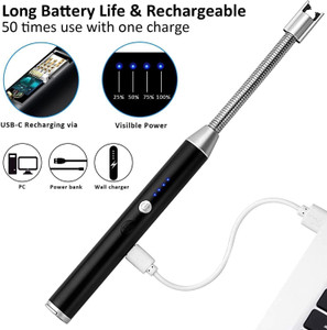 UNZAG 360 Degree Flexible Rechargeable Electric Kitchen forCandle_Stove Aluminium Aluminium Electronic Gas Lighter