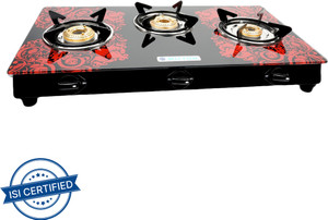 Premium Ignition LPG Stove - (ISI Certified, Door Step Service) Red ग्लास मैनुअल गैस चूल्हा
