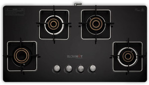 ब्लोहॉट Quartz Auto Ignition Hybrid Design 4 High Performance Brass Burner Toughened ऑटोमैटिक गैस चूल्हा