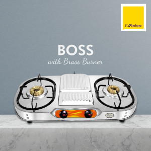 Everdure 2 Burner Double Decker (Brass Burner) Stainless Steel Manual Gas Stove