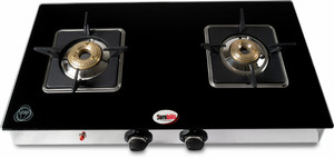 Hornbills (ISI Certified) LPG Premium Toughened Glass Square Pan Support Stainless Steel Automatic Gas Stove