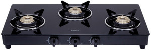 Elica 703 CT VETRO BLK Glass Manual Gas Stove
