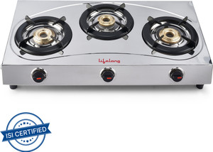 LLGS399 ISI Certified with 1 Year Warranty स्टेनलेस स्टील मैनुअल गैस चूल्हा