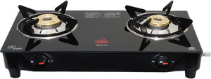 स्पालिन 2 Burner Toughened Glass Durable, Stylish मैनुअल गैस चूल्हा