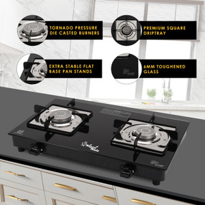 Hamlay bySIGRI-WALA Elegant Series Tornado Burner Glass Automatic Gas Stove