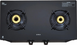 Elica CREST 266 NERO Glass Manual Gas Stove