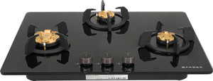 FABER Prime HT703 CRS BR CI AI |Brass Burners |Metal Knobs| Cast Iron Pan Support| Glass Automatic Hob