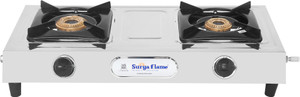 Suryaflame LPG gas stove 2 Burner Capri 2 Year Doorstep Service Stainless Steel Manual Gas Stove