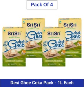 Sri Sri Tattva Desi Ghee, 1L (Ceka Pack) x Pack of 4, 4 L Tetrapack