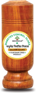 OneClick Wooden Sugar Control Home Remedy Vijaysar Herbal Tumbler Glass 100 ML P1 Glass Water/Juice Glass