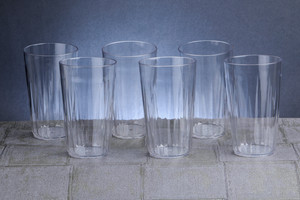 BELLERBIRD (Pack of 6) Premium Quality Unbreakable Material Crystal Consep Clear Pattern Glass Set Water/Juice Glass