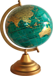 GeoKraft Metallic Golden Green 8 Inch Premium Decorative Globe Desk & Table top Physical World Globe