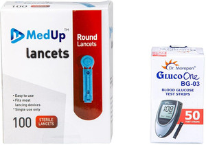 medup 100 lancet with dr morepen 50 strips Glucometer Lancets