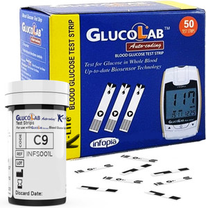 K-life Glucolab Glucose Sugar Testing 50 Glucometer Strips
