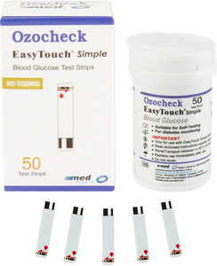 Ozocheck OZET050 Blood Glucose Test Strips | Accurate & Fast Results 50 Glucometer Strips