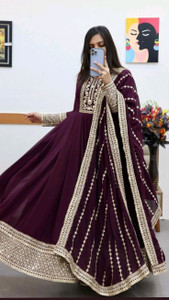 Bhurakhiya Anarkali Gown