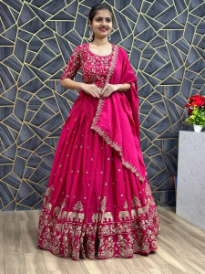 Santosafashion Embroidered, Self Design Semi Stitched Lehenga Choli