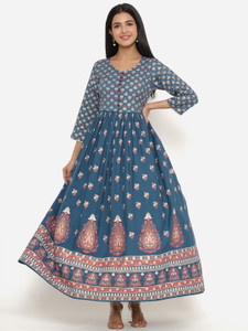 INDIANIC Women Embroidered Anarkali Kurta